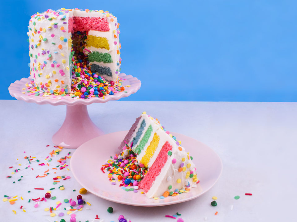 Tie-Dye Sprinkle Surprise Cake! – My Dessert Diet