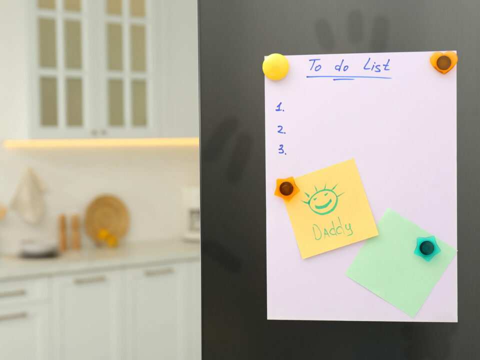 Fingerprint smudges on refrigerator